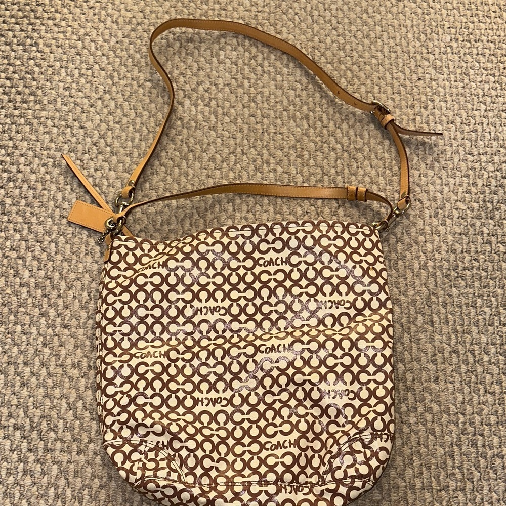 Coach Tan and Brown Crossbody Bag